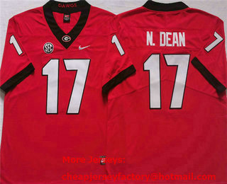 Men's Georgia Bulldogs #17 Nakobe Dean Red 2021 Vapor Untouchable Limited Stitched Nike Jersey