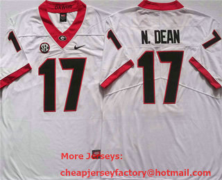 Men's Georgia Bulldogs #17 Nakobe Dean White 2021 Vapor Untouchable Limited Stitched Nike Jersey