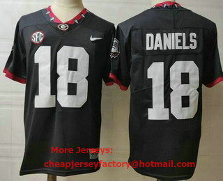 Men's Georgia Bulldogs #18 JT Daniels Black 2020 College Football Jersey