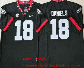 Men's Georgia Bulldogs #18 JT Daniels Black Alternate College Football Jersey