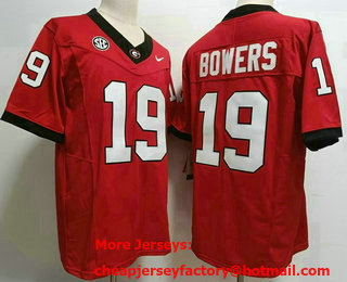 Men's Georgia Bulldogs #19 Brock Bowers Red FUSE College Football Jersey