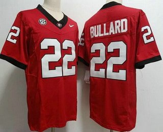 Men's Georgia Bulldogs #22 Javon Bullard Red FUSE College Football Jersey