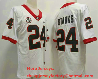 Men's Georgia Bulldogs #24 Malaki Starks White 2022 Vapor Untouchable Stitched Nike NCAA Jersey