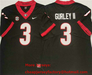 Men's Georgia Bulldogs #3 Todd Gurley II Black 2021 Vapor Untouchable Limited Stitched Nike Jersey