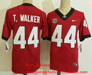 Men's Georgia Bulldogs #44 Travon Walker Red 2021 Vapor Untouchable Limited Stitched Nike Jersey