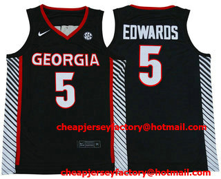 Men's Georgia Bulldogs #5 Anthony Edwards Black College Basketball Swingman Nike Stitched Jersey