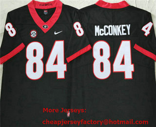 Men's Georgia Bulldogs #84 Ladd McConkey Black 2021 Vapor Untouchable Limited Stitched Nike Jersey