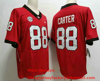 Men's Georgia Bulldogs #88 Jalen Carter Red 2022 Vapor Untouchable Limited Stitched Nike Jersey