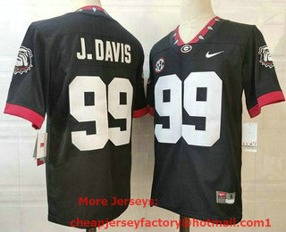 Men's Georgia Bulldogs #99 Jordan Davis Black Alternate College Football Jersey