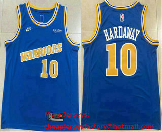 Men's Golden State Warriors #10 Tim Hardaway 2023 Blue Stitched Basketball Jersey With Sponsor