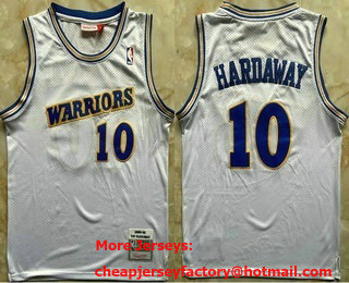 Men's Golden State Warriors #10 Tim Hardaway White 1990-91 Throwback Swingman Jersey