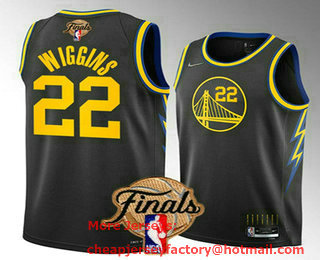 Men's Golden State Warriors #22 Andrew Wiggins 2022 Black NBA Finals Stitched Jersey
