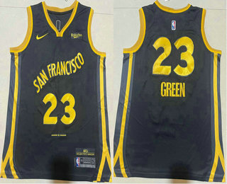 Men's Golden State Warriors #23 Draymond Green Back 2023 City Edition Swingman Sponsor Stitched Jersey