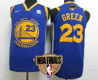 Men's Golden State Warriors #23 Draymond Green Blue 2019 NBA Finals Patch Nike Player Edition Stitched NBA Jersey