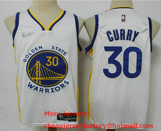 Men's Golden State Warriors #30 Stephen Curry 75th Anniversary Diamond White 2021 Stitched Jersey