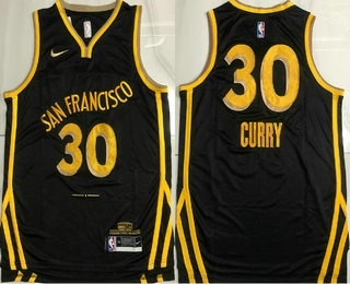 Men's Golden State Warriors #30 Stephen Curry Back 2023 City Edition AU Stitched Jersey