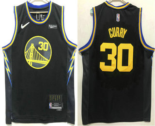 Men's Golden State Warriors #30 Stephen Curry Black Diamond 2022 City Edition Swingman Stitched Jersey With Sponsor Logo