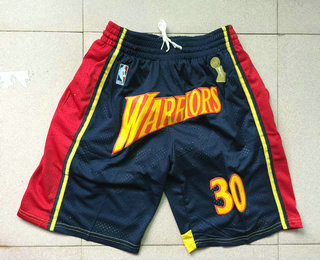 Men's Golden State Warriors #30 Stephen Curry Black Swingman Shorts