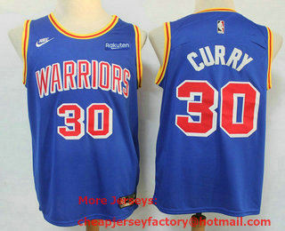 Men's Golden State Warriors #30 Stephen Curry Blue 2022 Nike City Edition Stitched Swingman Jersey With Sponsor