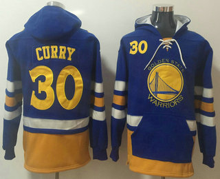 Men's Golden State Warriors #30 Stephen Curry NEW Royal Blue Pocket Stitched NBA Pullover Hoodie
