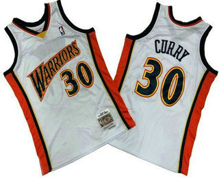 Men's Golden State Warriors #30 Stephen Curry White 2009 Throwback Swingman Jersey