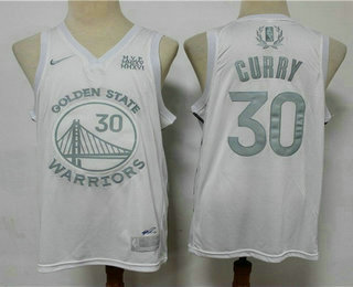 Men's Golden State Warriors #30 Stephen Curry White 2020 MVP Nike Swingman Stitched NBA Jersey