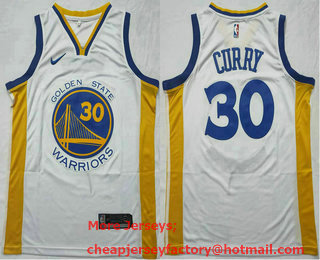 Men's Golden State Warriors #30 Stephen Curry White 2020 Nike Swingman Stitched NBA Jersey