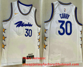 Men's Golden State Warriors #30 Stephen Curry White 2022 Swingman Stitched Jersey