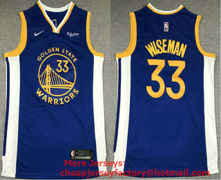 Men's Golden State Warriors #33 James Wiseman Blue 2019 Nike Swingman NEW Rakuten Logo Stitched NBA Jersey