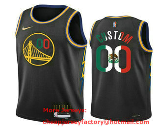 Men's Golden State Warriors Active Custom 2022 Black Special Mexico Edition Swingman Stitched Basketball Jersey