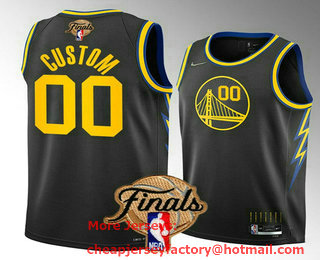 Men's Golden State Warriors Active Player Custom 2022 Black NBA Finals Stitched Jersey