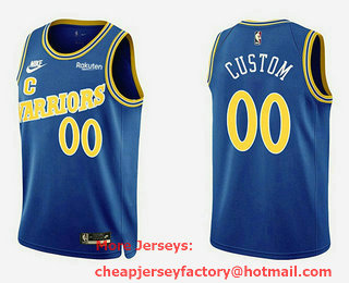 Men's Golden State Warriors Customized 2023 Blue Stitched Basketball Jersey