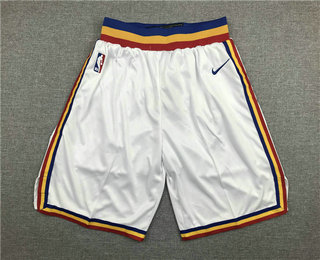 Men's Golden State Warriors White Nike Swingman Stitched NBA Shorts
