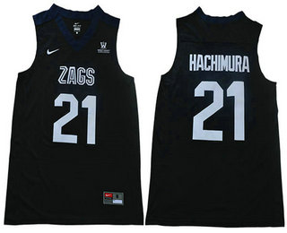 Men's Gonzaga Bulldogs #21 Rui Hachimura Black Basketball Stitched NCAA Jersey