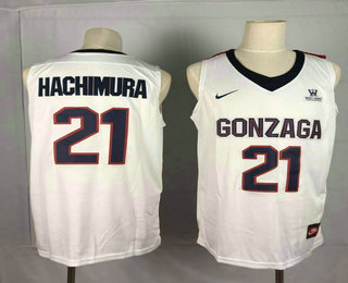 Men's Gonzaga Bulldogs #21 Rui Hachimura White Nike College Basketball Jersey