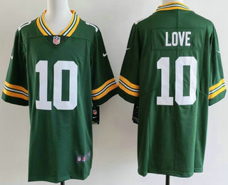 Men's Green Bay Packers #10 Jordan Love Limited Green Vapor Untouchable Jersey