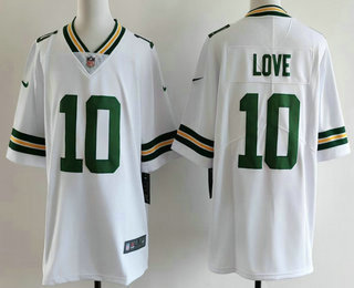 Men's Green Bay Packers #10 Jordan Love Limited White Vapor Untouchable Jersey