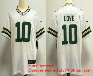Men's Green Bay Packers #10 Jordan Love White 2020 Vapor Untouchable Stitched NFL Nike Limited Jersey