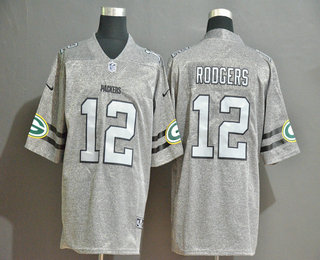 Men's Green Bay Packers #12 Aaron Rodgers 2019 Gray Gridiron Vapor Untouchable Stitched NFL Nike Limited Jersey