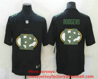 Men's Green Bay Packers #12 Aaron Rodgers Black 2020 Shadow Logo Vapor Untouchable Stitched NFL Nike Limited Jersey