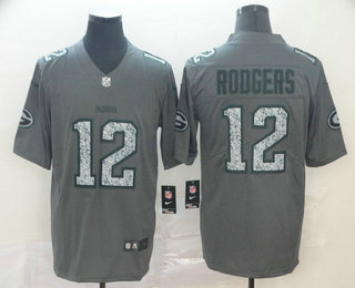Men's Green Bay Packers #12 Aaron Rodgers Gray Fashion Static 2019 Vapor Untouchable Stitched NFL Nike Limited Jersey