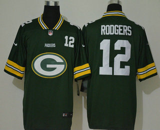 Men's Green Bay Packers #12 Aaron Rodgers Green 2020 Big Logo Number Vapor Untouchable Stitched NFL Nike Fashion Limited Jersey