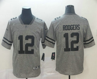 Men's Green Bay Packers #12 Aaron Rodgers Nike Gray Gridiron 2018 Vapor Untouchable NFL Gray Limited Jersey