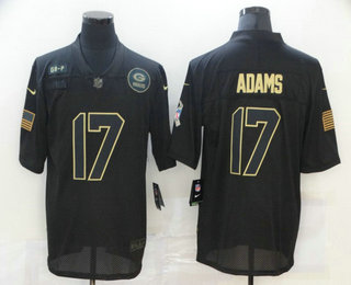 Men's Green Bay Packers #17 Davante Adams Black 2020 Salute To Service Stitched NFL Nike Limited Jersey