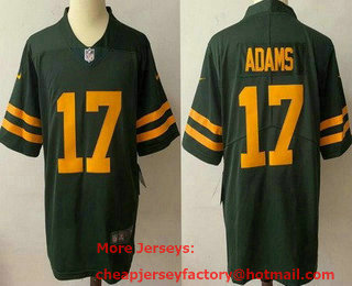 Men's Green Bay Packers #17 Davante Adams Green Yellow 2021 Vapor Untouchable Stitched NFL Nike Limited Jersey
