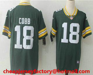 Men's Green Bay Packers #18 Randall Cobb Green 2017 Vapor Untouchable Stitched NFL Nike Limited Jersey