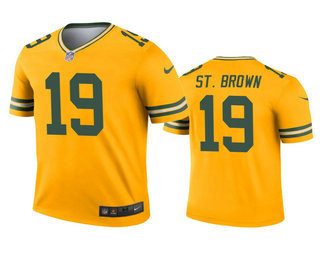 Men's Green Bay Packers #19 Equanimeous St. Brown Gold Inverted Legend Jersey