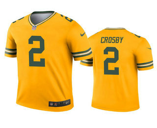 Men's Green Bay Packers #2 Mason Crosby Gold Inverted Legend Jersey
