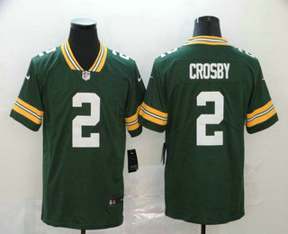 Men's Green Bay Packers #2 Mason Crosby Green 2017 Vapor Untouchable Stitched NFL Nike Limited Jersey