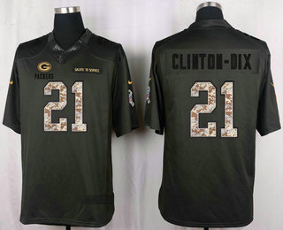 Men's Green Bay Packers #21 Ha Ha Clinton-Dix Black Anthracite 2016 Salute To Service Stitched NFL Nike Limited Jersey